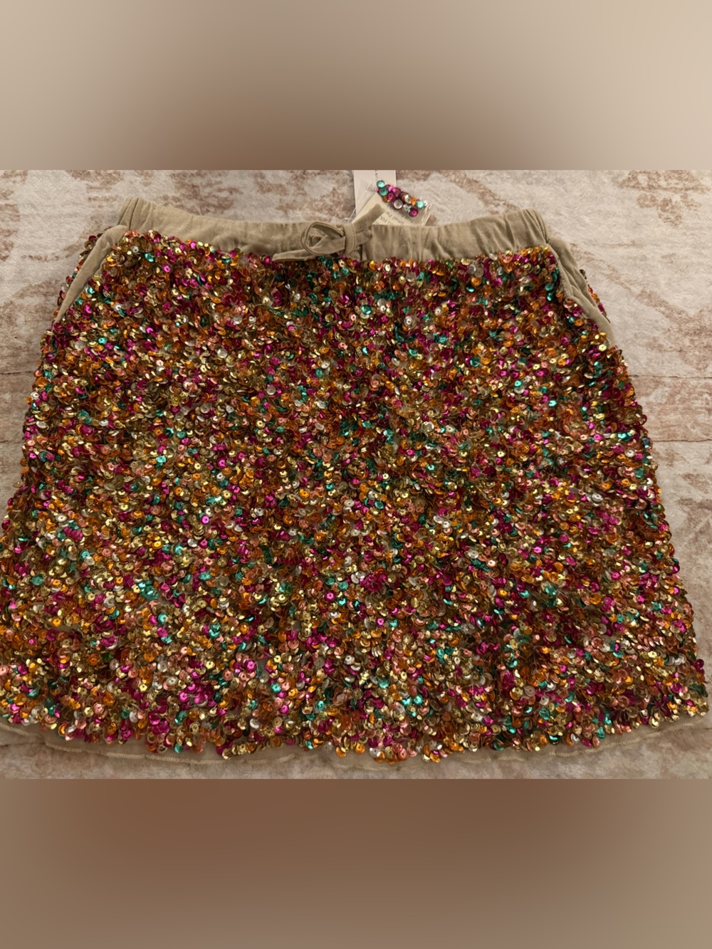 Peek girls multi-colored sequin skirt Fall Thanksgiving tween 12 XXL Holiday NWT